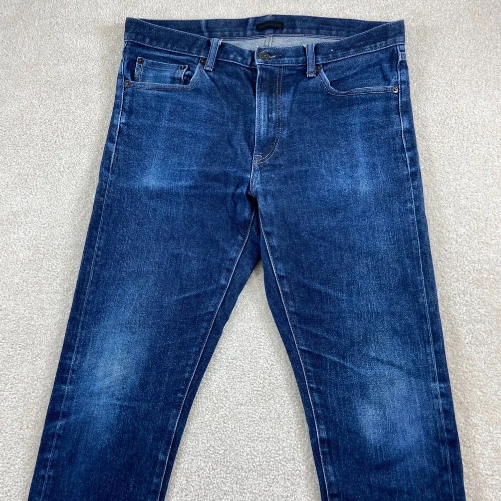 Uniqlo Jeans Mens 34x32 (Fits 36x31) Slim Fit Stretch Selvedge Detail 321-461579